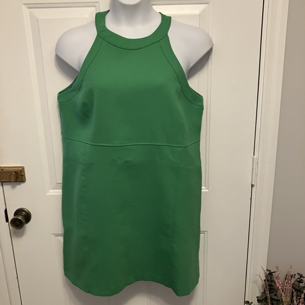 Boden‎ Shift Dress US 12/14 ? Sleeveless Halter Stretch Kelly Green Women's